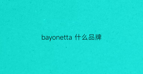 bayonetta什么品牌(bayecare是什么牌子)